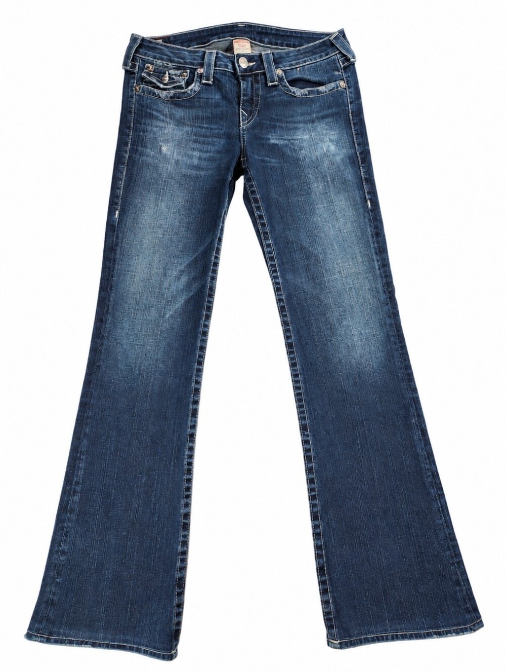 True Religion Becky 10-564TS Jeans 32 Low Rise Bootcut Y2K Made USA